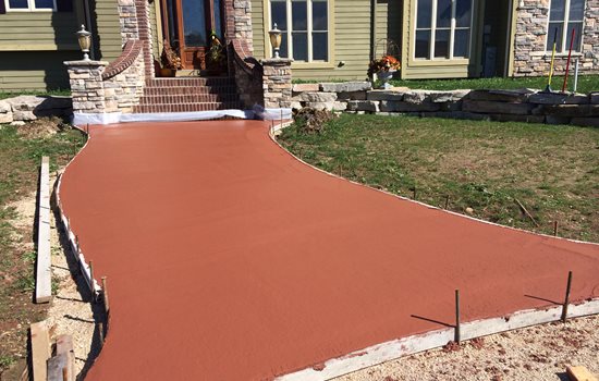 integrally colored concrete project