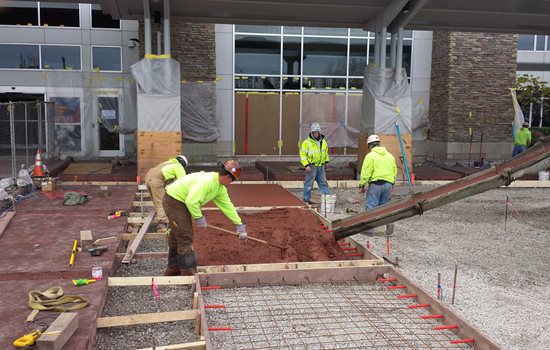 pouring integral color concrete